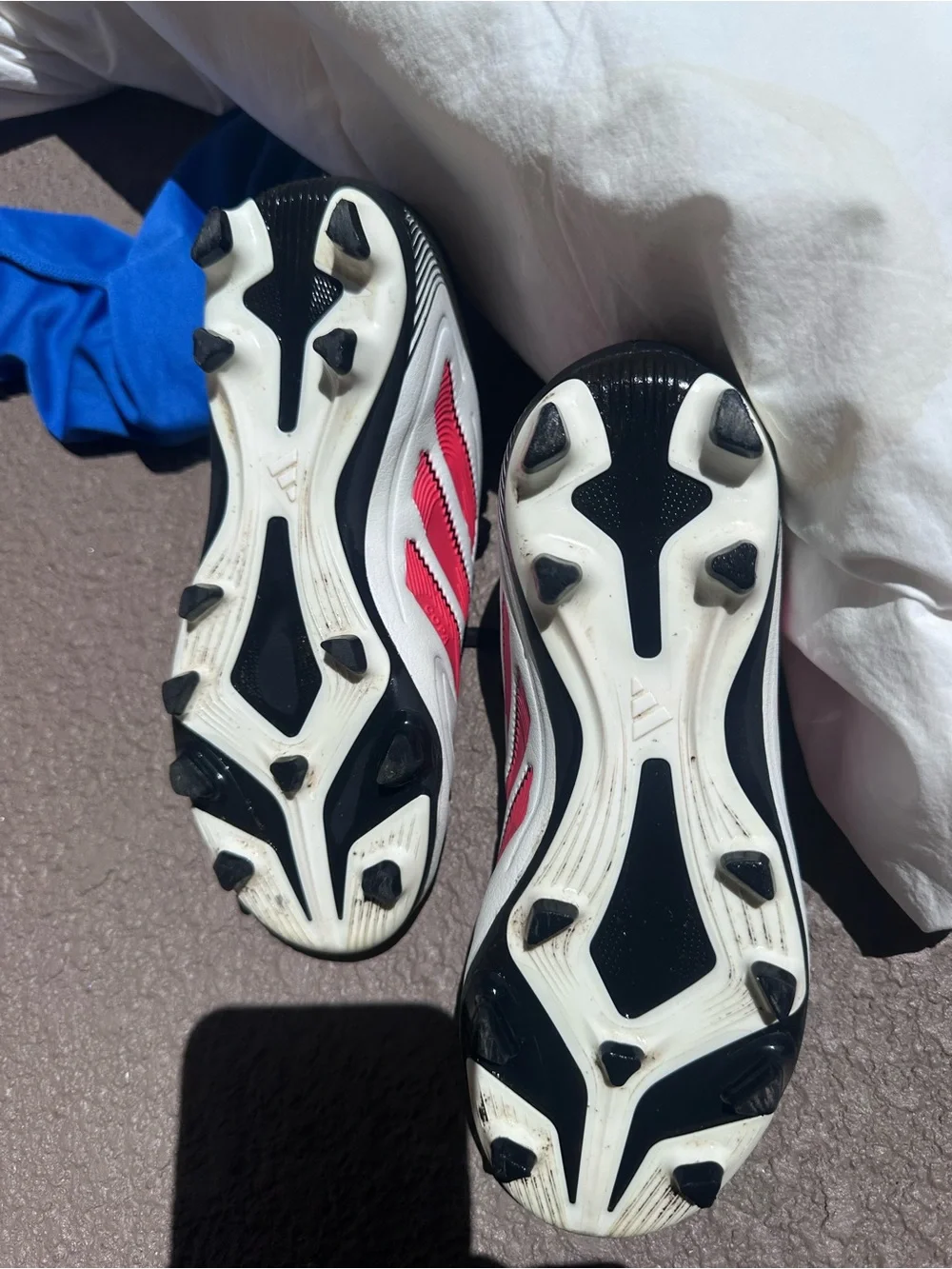 Adidas Kids White, Black and Red Soccer cleats